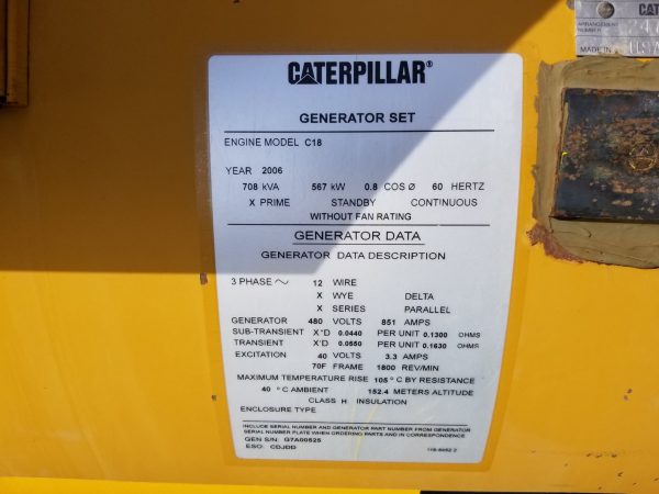 Used CAT C Generator Set x